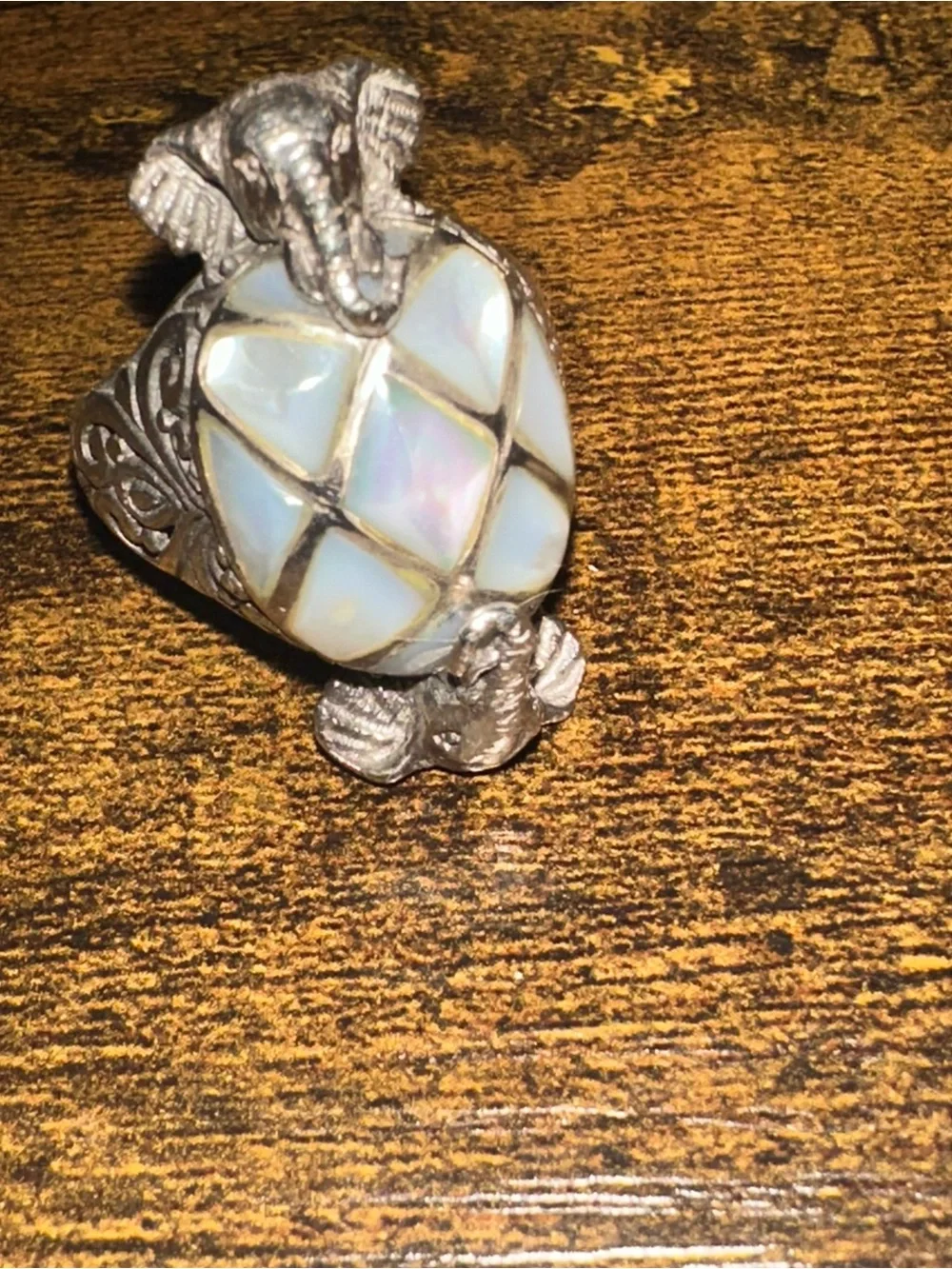 Artisan Collection of Bali Silver Pearl Elephant Ring sz 9